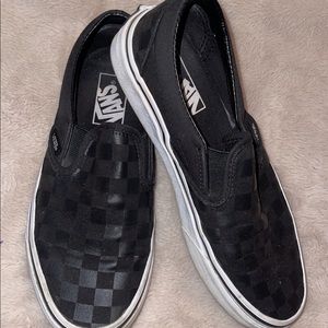 Black on Black Checkered Vans Women size 7 (mens 5.5)